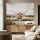 Texas Longhorn Wall Art Canvas Print – Framed Western Cow