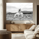 White Horse Wall Art Canvas Print – Framed Woman Rider