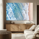 Aerial Ocean View Wall Art Canvas Print – Framed Soft Blue