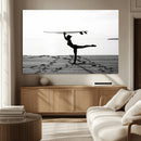 Yoga Surf Wall Art Canvas Print – Framed Black White Shore by MyGreatCanvas | Canvas Wall Art Prints | Photo Prints & Wall Decor