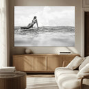Black and White Surfing Wall Art Canvas Print – Framed Ocean by MyGreatCanvas | Canvas Wall Art Prints | Photo Prints & Wall Decor