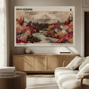 Modern Japanese Wall Art Canvas Print – Framed Abstract
