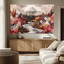 Mountain Wall Art Canvas Print – Framed Autumn Forest