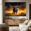 Longhorn Canvas Wall Art Canvas Print – Framed Bold Bull