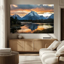 Mountain Sunset Wall Art Canvas Print – Framed Alpine