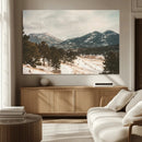 Mountain Landscape Wall Art Canvas Print – Framed Snowy