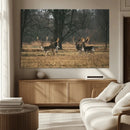 Deer Wall Art Canvas Print – Framed Rustic Wildlife Stags