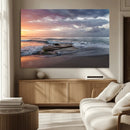 Golden Hour Wall Art Canvas Print – Framed Tranquil Waves