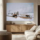 Bison Wildlife Wall Art Canvas Print – Framed Snowy Prairie