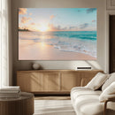 Beach Sunset Wall Art Canvas Print – Framed Ocean Waves