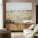 Bison Herd Wall Art Canvas Print – Framed Western Bison