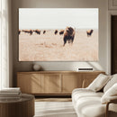 Bison Herd Wall Art Canvas Print – Framed Western Prairie