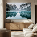 Mountain Lake Wall Art Canvas Print – Framed Toblacher See