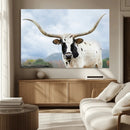 Texas Longhorn Wall Art Canvas Print – Framed Western Rustic
