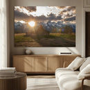 Snowy Peaks Wall Art Canvas Print – Rustic Mountain