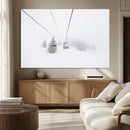 Ski Lift Wall Art Canvas Print – Snowy Alpine Landscape