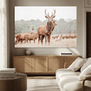 Rustic Nature Wall Art Canvas Print – Stag Woodland Framed