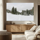 Frosty Pines Wall Art Canvas Print – Framed Silent Snowfall