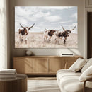 Majestic Longhorn Cows Wall Art Canvas Print – Rustic by MyGreatCanvas | Canvas Wall Art Prints | Photo Prints & Wall Decor