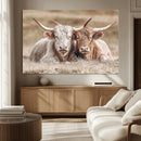 Couple Highland Cows Wall Art Canvas Print – Peaceful Meadow by MyGreatCanvas | Canvas Wall Art Prints | Photo Prints & Wall Decor