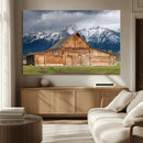 Rustic Wooden Barn Wall Art Canvas Print – Snowy Mountain by MyGreatCanvas | Canvas Wall Art Prints | Photo Prints & Wall Decor