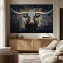 Rustic Longhorn Bull Wall Art Canvas Print – Vintage Western by MyGreatCanvas | Canvas Wall Art Prints | Photo Prints & Wall Decor
