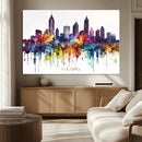 Atlanta Skyline Wall Art Canvas Print – Framed Colorful