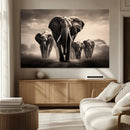 Elephant Family Wall Art Canvas Print, Framed Elephant Wall