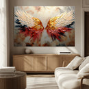 Vibrant Angel Wings Wall Art Canvas Print – Gold Red by MyGreatCanvas | Canvas Wall Art Prints | Photo Prints & Wall Decor