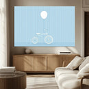 Minimalist Bicycle Balloon Canvas Wall Art – Playful Blue by MyGreatCanvas | Canvas Wall Art Prints | Photo Prints & Wall Decor
