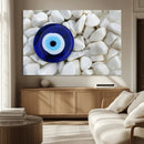 Blue Evil Eye Protection Wall Art Canvas Print – White by MyGreatCanvas | Canvas Wall Art Prints | Photo Prints & Wall Decor