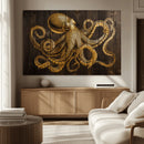 Octopus Wall Art Canvas Print – Wooden Art Sea Creature by MyGreatCanvas | Canvas Wall Art Prints | Photo Prints & Wall Decor