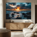 Ocean Sunset Wall Art Canvas Print – Rocky Shore Waves by MyGreatCanvas | Canvas Wall Art Prints | Photo Prints & Wall Decor