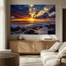 Sunset Ocean Wall Art Canvas Print – Waves Rocky Shore by MyGreatCanvas | Canvas Wall Art Prints | Photo Prints & Wall Decor