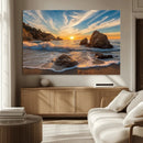 Rocky Ocean Sunset Wall Art Print – Seaside Canvas Dramatic by MyGreatCanvas | Canvas Wall Art Prints | Photo Prints & Wall Decor