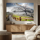 Sakura Cherry Blossom Pathway Canvas Wall Art – Tranquil