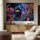 Vibrant Neon Coral Reef Wall Art Canvas Print, Colorful by MyGreatCanvas | Canvas Wall Art Prints | Photo Prints & Wall Decor