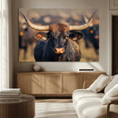 Majestic Texas Longhorn Bull Rustic Farm Animal Strong by MyGreatCanvas | Canvas Wall Art Prints | Photo Prints & Wall Decor