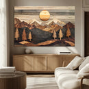 Wooden Mountain Layers Art – Rustic Pine Tree Landscape by MyGreatCanvas | Canvas Wall Art Prints | Photo Prints & Wall Decor