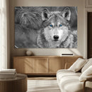 Wild Wolf Blue Eye Wall Art Canvas Print