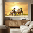 Wild Horses Wall Art Canvas Print – Framed Galloping Herd