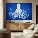 Large 3-Panel Blue Octopus Canvas Wall Art | Coastal Marine by MyGreatCanvas | Canvas Wall Art Prints | Photo Prints & Wall Decor