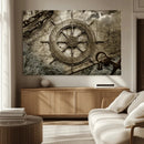 Wooden Ship Wheel Canvas Print, Multi Panel Canvas Wall Art