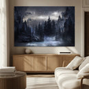 Night Landscape and Trees Wall Art Canvas Print
