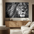 Black and White Lion Canvas Wall Art Print – Wildlife by MyGreatCanvas | Canvas Wall Art Prints | Photo Prints & Wall Decor