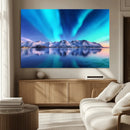 Northern Lights above Mountain Wall Art, Northern Lights