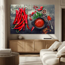 Red Chili Peppers Wall Art Kitchen Artwork Canvas Print by MyGreatCanvas | Canvas Wall Art Prints | Photo Prints & Wall Decor