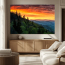 Forest Landscape Wall Art Sunset Canvas, Forest Sunset