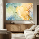 Green and Yellow Marble Fluid Effect Wall Art, Green and