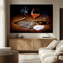 Whiskey Cigar Wall Art Canvas Print Kitchen Wall